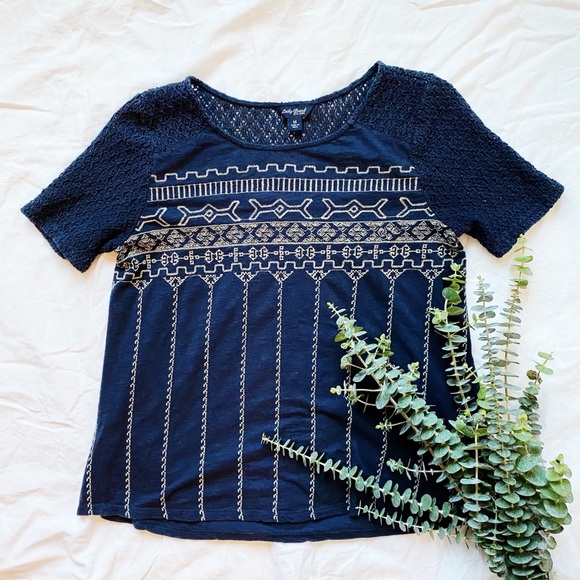 Lucky Brand Women’s Medium Navy Blue Shirt - Picture 1 of 8